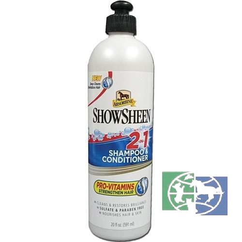ABSORBINE: Шампунь-кондиционер ShowSheen® 2-In-1 Shampoo & Conditioner для лошадей, 591 мл