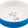 КерамикАрт: миска керамическая, "кошка с бантиком", для кошек, голубая, 370 мл