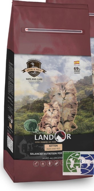 Сухой корм Landor Cat Duck&Rice Kitten корм для котят утка с рисом, 400 гр.
