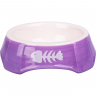 КерамикАрт: миска керамическая, для кошек, фиолетовая с рыбками, 140 мл 