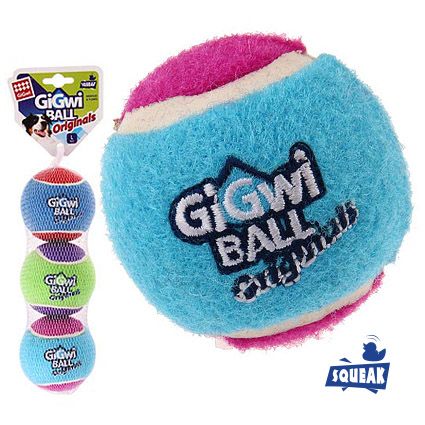GiGwi: BALL Originals, Игрушка для собак, Три мяча с пищалкой, 8 см