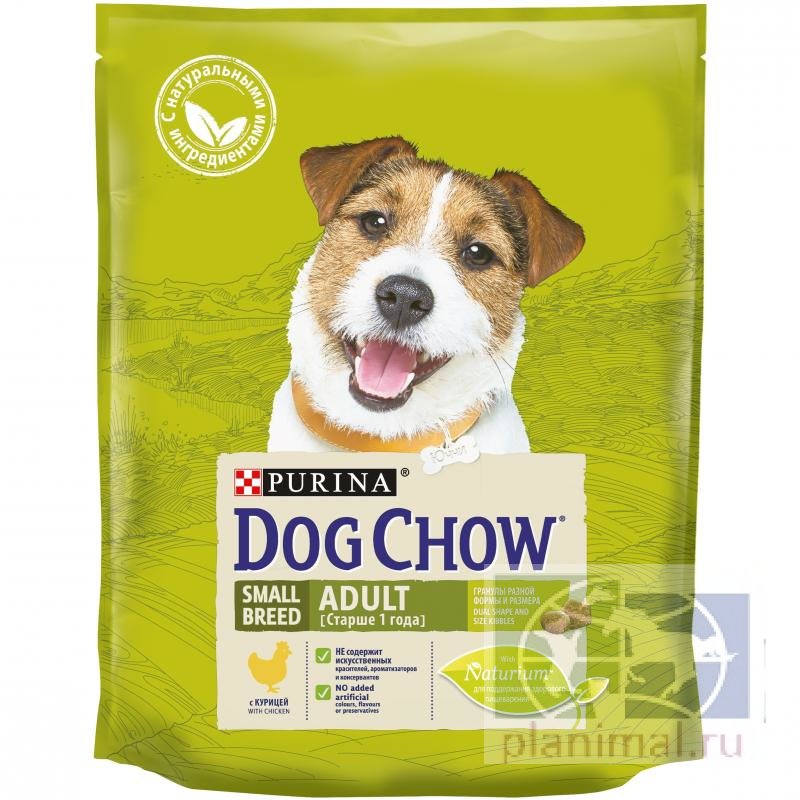 Сухой корм Purina Dog Chow для взрослых собак мелких пород, курица, пакет, 800 гр.