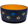 КерамикАрт: миска керамическая, для собак, черная с оранжевым, 1000 мл 