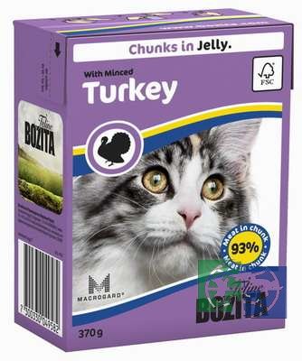 Bozita Feline Turkey Tetra Pak кусочки в желе с индейкой для кошек, 370 гр.