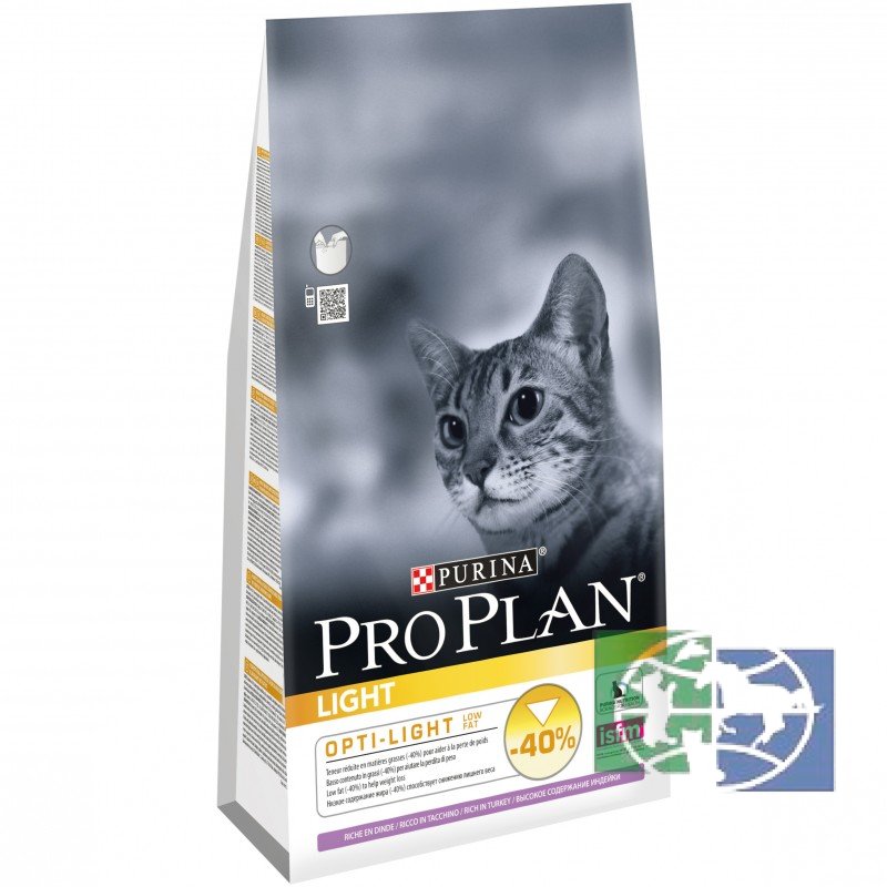 Сухой корм Purina Pro Plan для кошек с избыточным весом, индейка, пакет, 1,5 кг