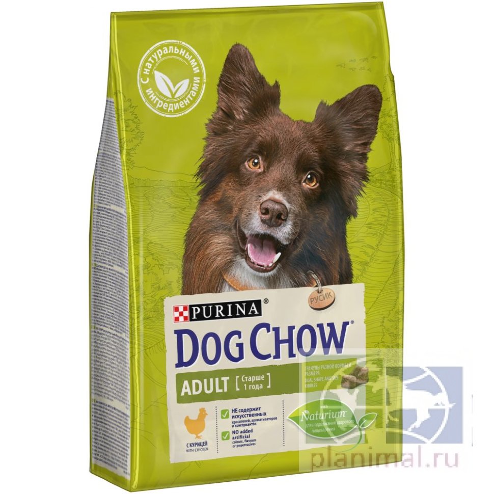 Сухой корм Purina Dog Chow Adult для взрослых собак, курица, пакет, 2,5 кг