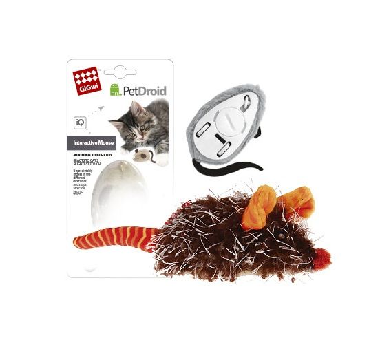 GiGwi: SPEEDY CATCH, Игрушка для кошек, интерактивная, Мышка со звуковым чипом, 9 см, арт. 75359