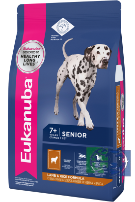 EUK Dog корм для пожилых собак всех пород ягненок,  2,5 кг