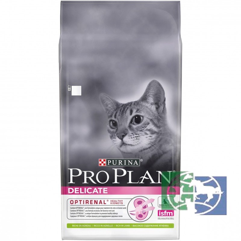 Сухой корм Purina Pro Plan Delicate для кошек с чувствительным пищеварением, ягненок, пакет, 10 кг