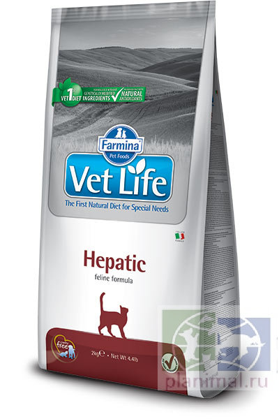 Vet Life Cat Hepatic диета для кошек при печеночной недостаточности, 2 кг