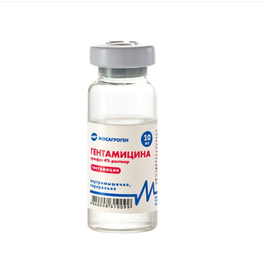 Мосагроген: Гентамицин 4 %, фл. 10 мл