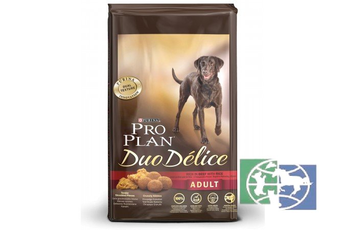 Сухой корм Purina Pro Plan Duo Delice для взрослых собак крупных пород, говядина с рисом, 2,5 кг.