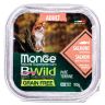 Monge: Cat BWild GRAIN FREE, беззерновые консервы, из лосося с овощами, для взрослых кошек, 100 гр.