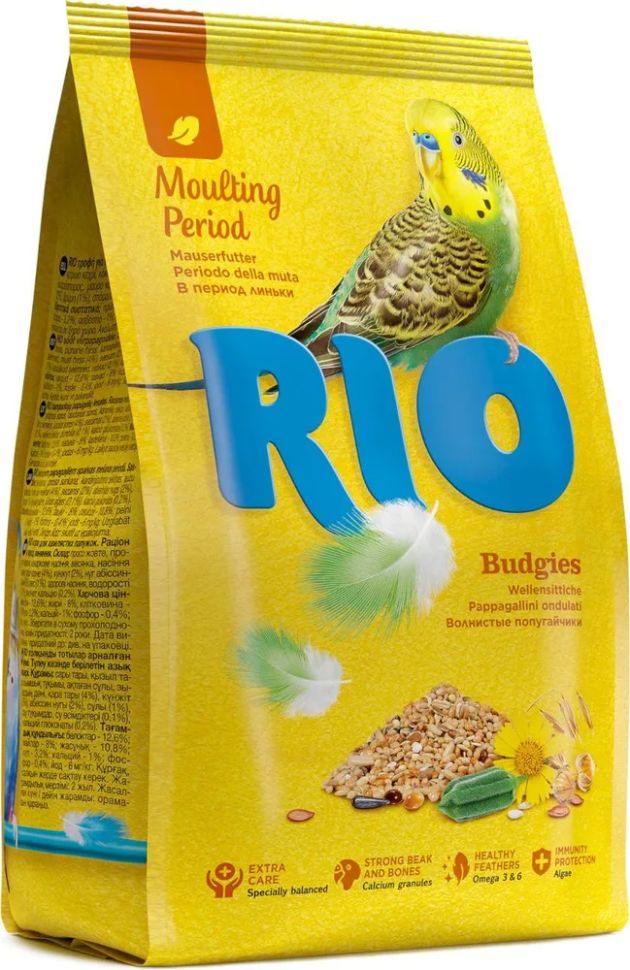 RIO: Корм для волнистых попугайчиков, рацион в период линьки, 500 гр.