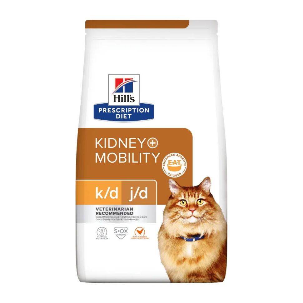 Hill's: Cat k/d + j/d диета, для поддержания здоровья почек и суставов, для кошек, 1,5 кг
