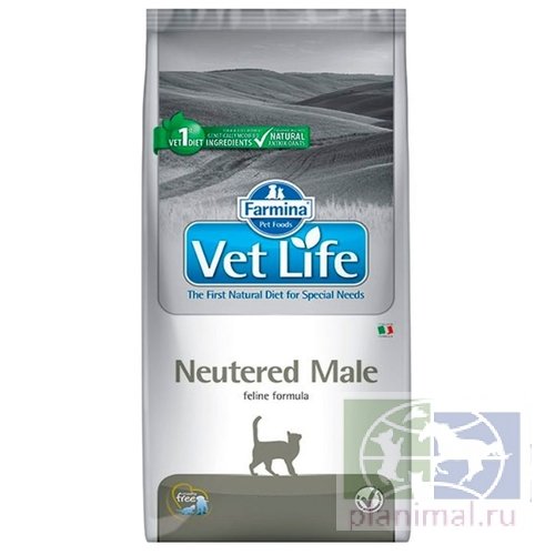 Vet Life Cat Neutered Male питание для взрослых кастрированных котов, 10 кг