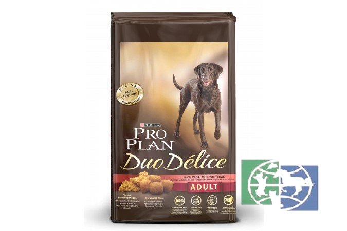 Сухой корм Purina Pro Plan Duo Delice для взрослых собак крупных пород, лосось с рисом, 10 кг