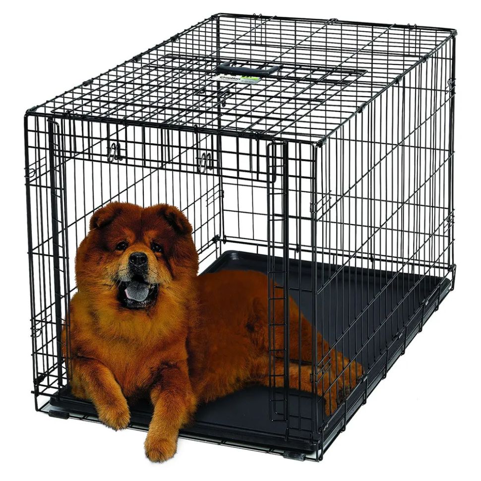 MidWest: Клетка Ovation, для собак, с торцевой вертикально-откидной дверью, черная, 95 х 59 х 64 см