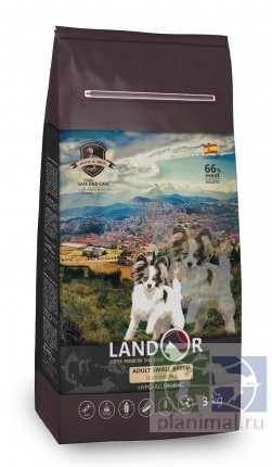 Landor Dog Duck&Rice Adult SMALL BREED, утка с рисом для собак маленьких пород, 1 кг