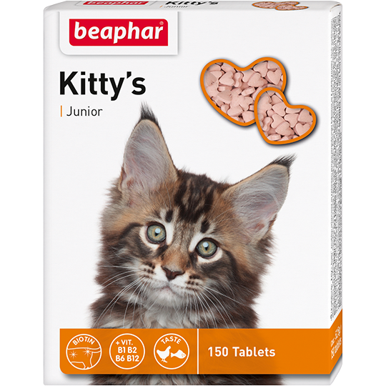 Beaphar: Кормовая добавка Kitty's Junior с биотином для котят, 150 таблеток