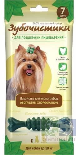 Зубочистики: Лакомство для собак мелких пород для пищеварения с хлорофиллом 7 шт.,60 гр, арт. 73303976