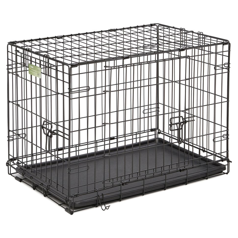 MidWest: Клетка iCrate, для собак, 2 двери, черная, 77,9 х 49 х 54,5 см