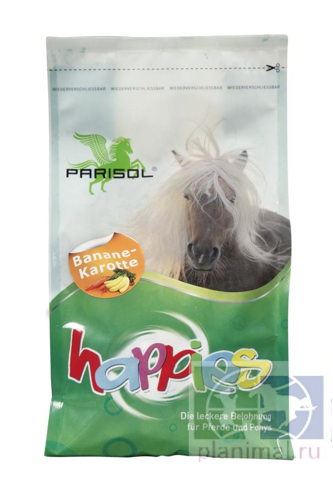 Bense-Eicke: Parisol Лакомство Happies Banane-Karotte Банан и Морковь гранулы для лошадей, 1 кг