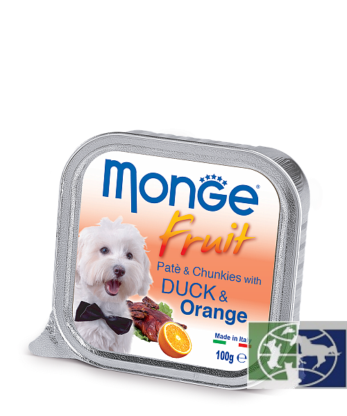 Monge Dog Fruit консервы для собак утка с апельсином 100 гр.