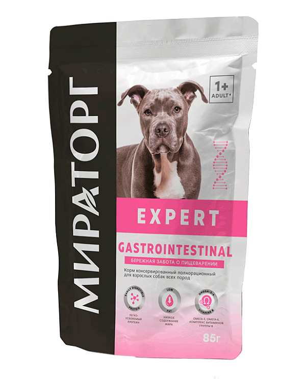 Мираторг Expert Gastrointestinal корм для собак Бережная забота о пищеварении, ягненок, 85 гр.