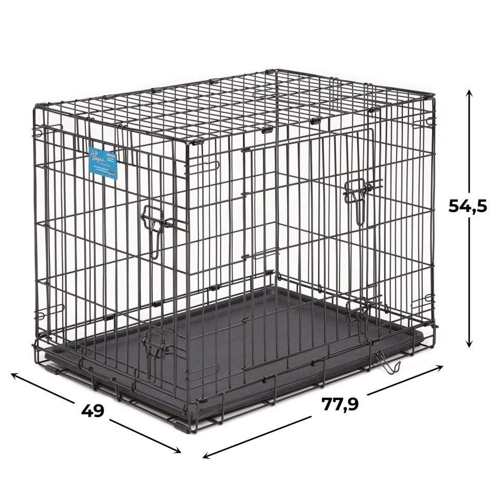 MidWest: Клетка Life Stages, для собак, 2 двери, черная, 77,9 х 49 х 54,5 см