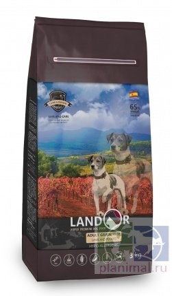 Landor Dog ADULT GRAIN FREE LAMB & POTATO, беззерновой корм ягненок с бататом для собак всех пород, 3 кг