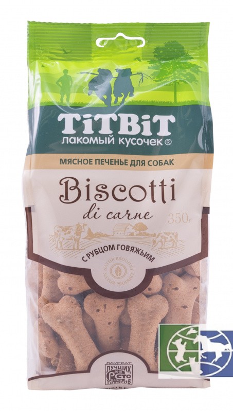 TiTBiT: печенье "Бискотти" с рубцом говяжьим, 350 гр.