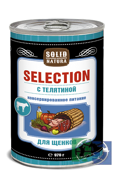 Solid Natura Selection консервы для щенков Телятина,  970 гр.
