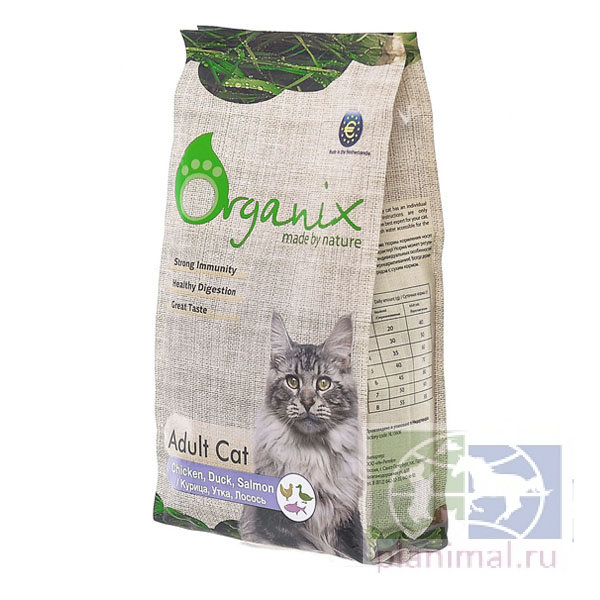 Organix корм для кошек курица, утка и лосось Adult Cat Chicken, Duck, Salmon, 1,5 кг