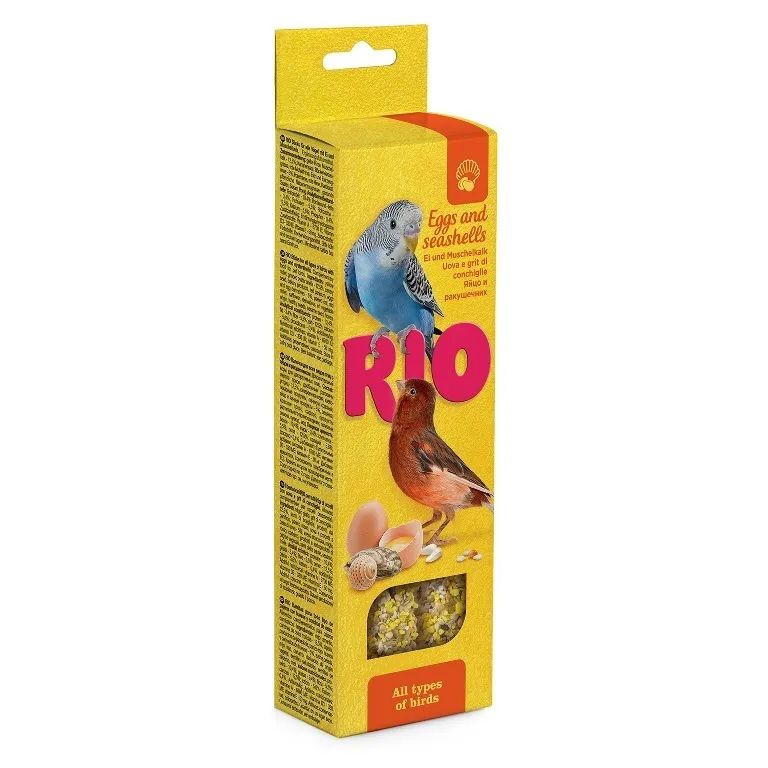 RIO: Палочки для всех видов птиц, с яйцом и ракушечником, 2 шт. по 40 гр.