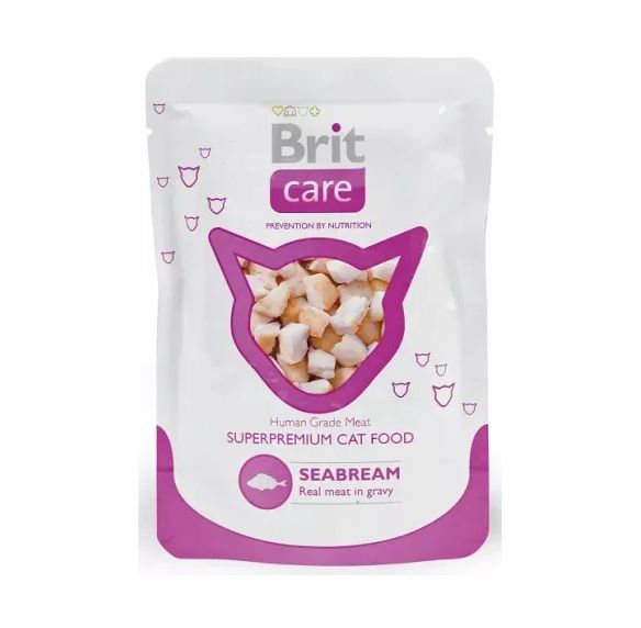 Brit: Care, Пауч с морским лещом, для взрослых кошек, White Fish Pouch, 80 гр.