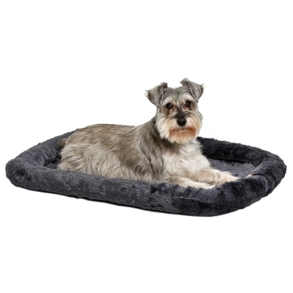 MidWest: Лежанка Pet Bed, для собак и кошек, меховая, серая, 55 х 33 см