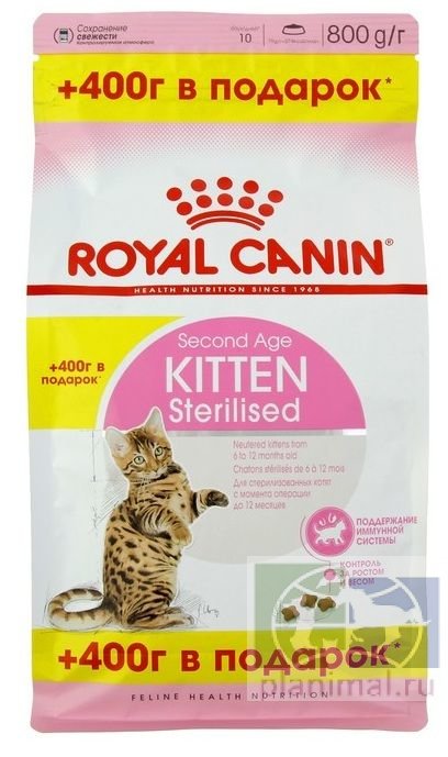 RC Kitten сухой корм для котят от 4-12 месяцев, 0,4 кг + 0,4 кг в подарок 