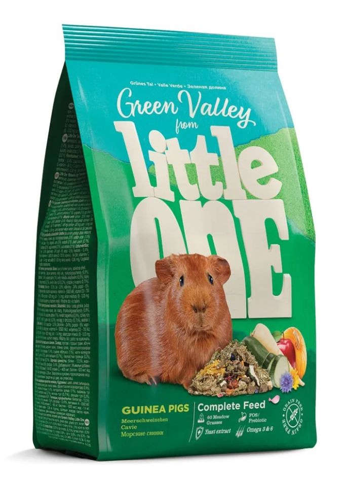 Little One: "Зеленая долина" корм из разнотравья, для морских свинок, 60 видов трав, 750 гр.
