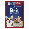 Brit Premium Пауч для взрослых собак всех пород, Мясное ассорти в соусе, 85 гр.
