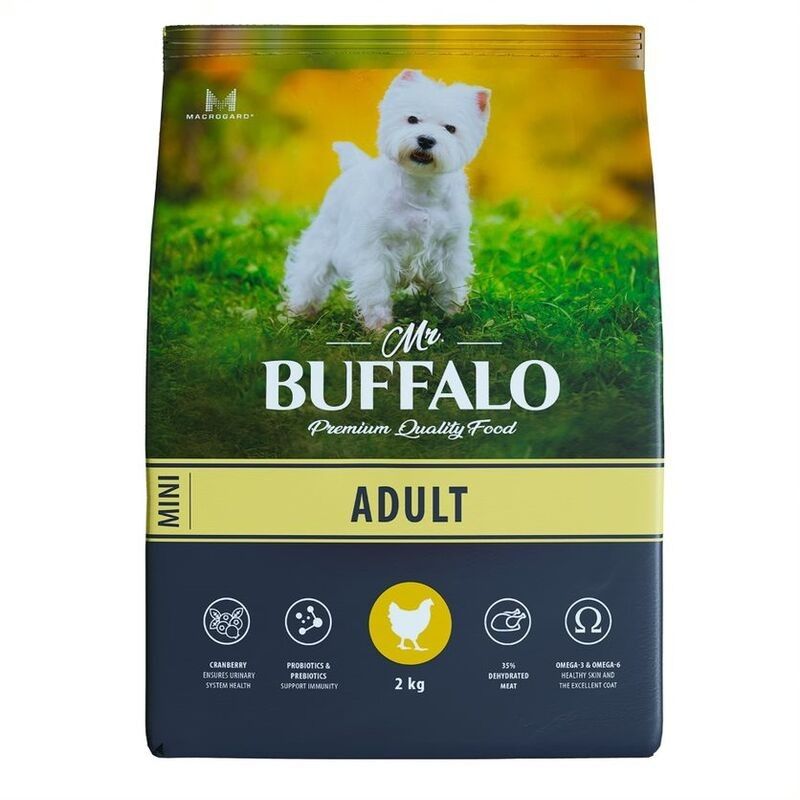 Mr. Buffalo: Аdult Mini, корм с курицей, для мелких пород собак, 2 кг