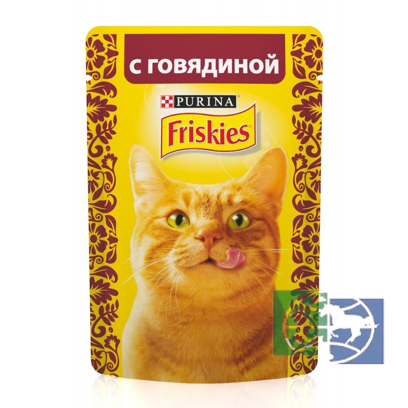 Консервы для кошек Purina Friskies, говядина, пауч, 85 гр.