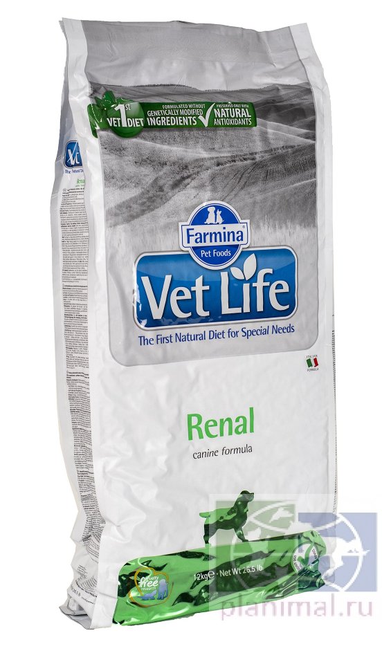 Vet Life Dog Renal диета для собак при почечной недостаточности, 12 кг