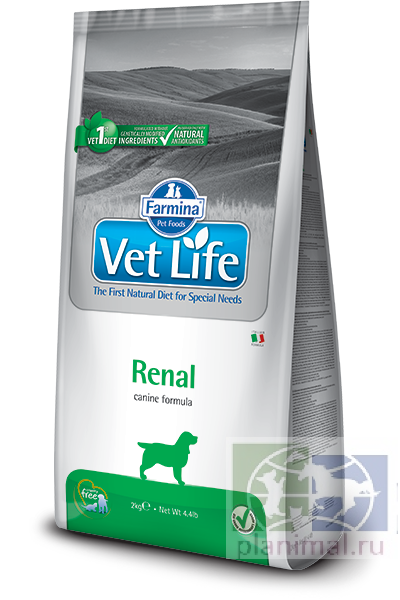 Vet Life Dog Renal диета для собак при почечной недостаточности, 2 кг
