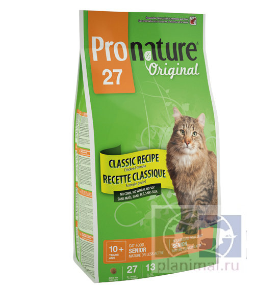 Pronature 27 корм суперпремиум для кошек от 10 лет или для малоактивных, стерилизованных кошек, цыпленок 5,44 кг