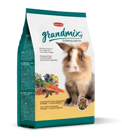 Padovan Grand Mix Coniglietti корм основной для декоративных кроликов с фруктами и овощами, 3 кг