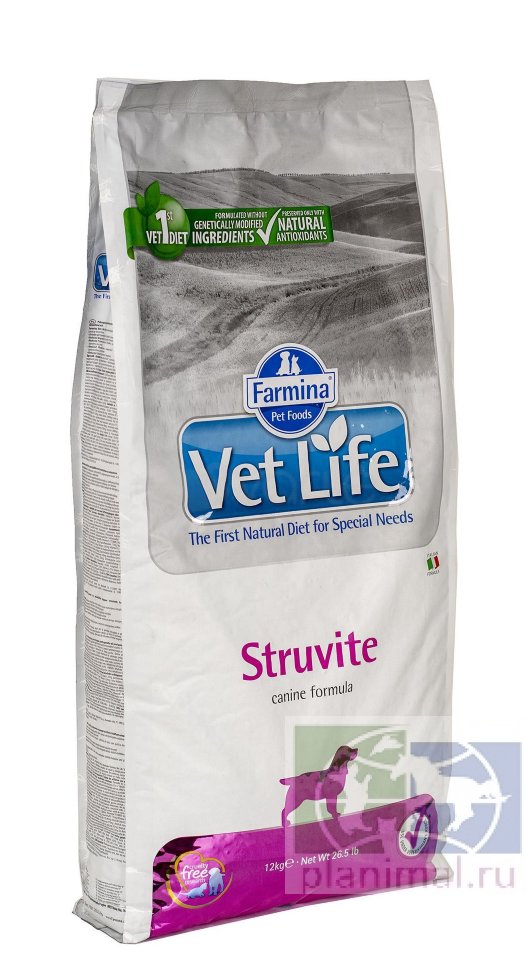 Vet Life Dog Struvite диета для собак при мочекаменной болезни, 12 кг