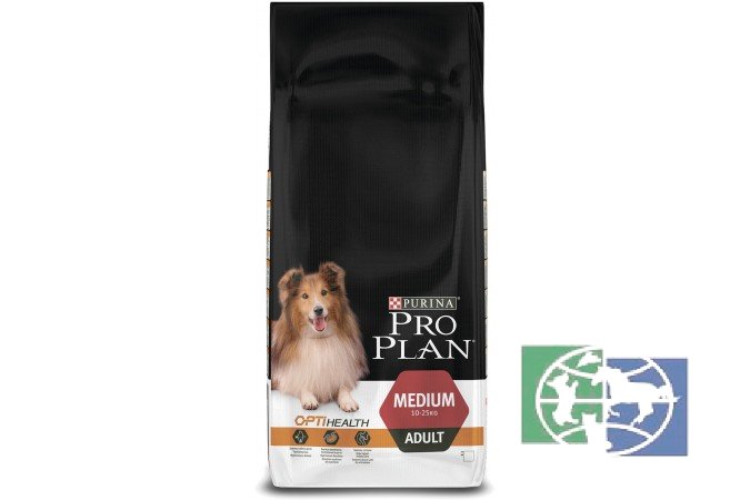 Сухой корм Purina Pro Plan для взрослых собак средних пород, курица с рисом, 14 кг