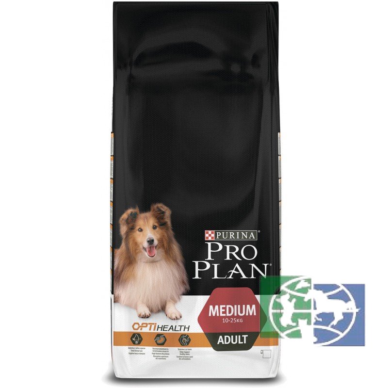 Сухой корм Purina Pro Plan для взрослых собак средних пород, курица с рисом, 14 кг