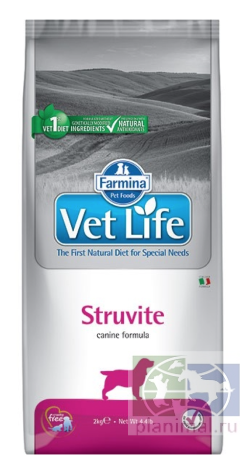 Vet Life Dog Struvite диета для собак при мочекаменной болезни, 2 кг